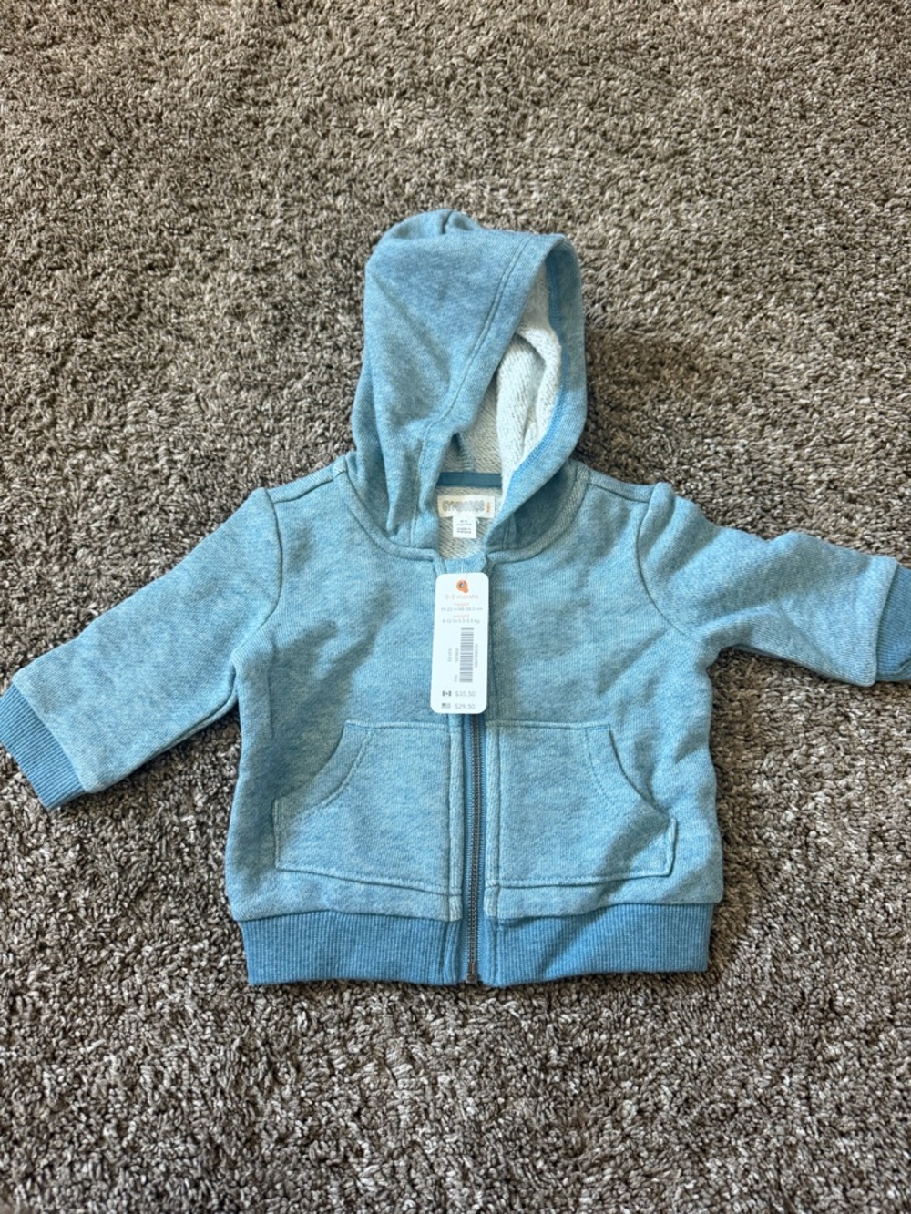 Gymboree Light Blue Hooded Zip Sweatshirt for Kids